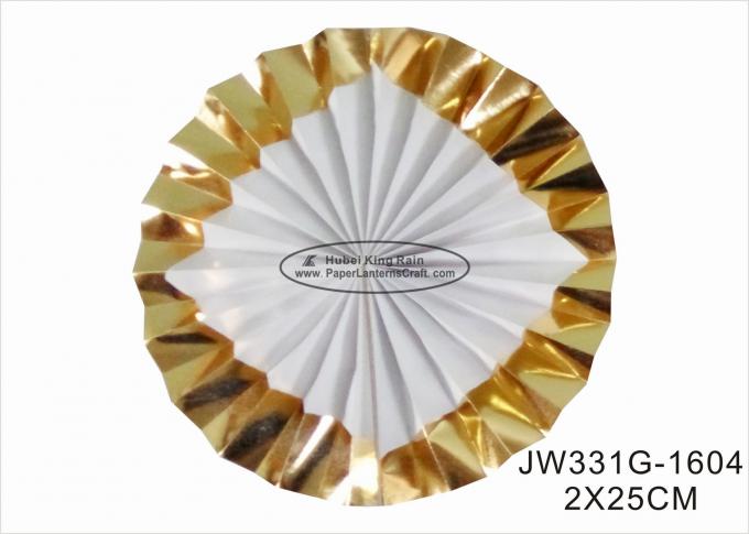 Hot Gold Foil Paper Fan Wedding Decorations With Vibrant Bright Colors 0