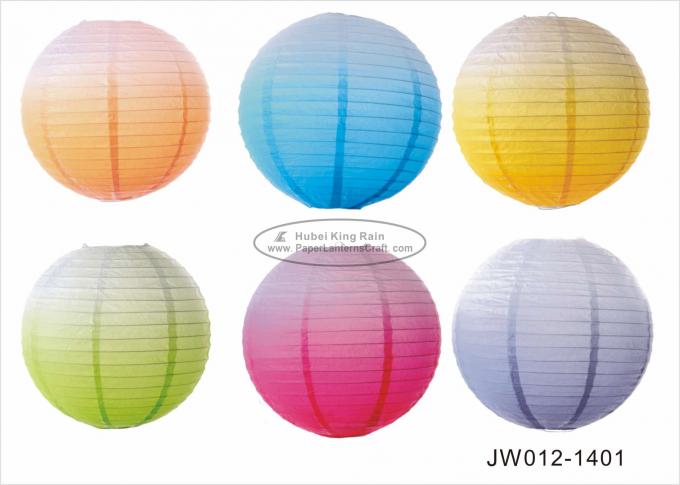 Gradient Color Round Paper Lanterns Hanging 10" 12" 14" 16" For Festival Activities 2
