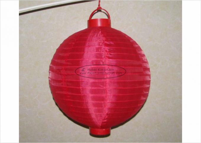 30 Cm Led Paper Lanterns Battery Operated , Silk Nylon Fabric Outdoor Hanging Paper Lanterns 2