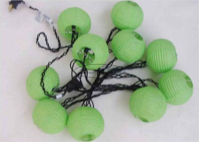 Yellow Led Paper Lantern String Lights 7.5 Cm For Indoor Trees Decor 0