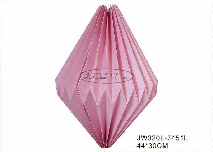Blue Pink Colorful Origami Paper Lantern , Origami Chinese Lantern 40cm Paper Lampion 0