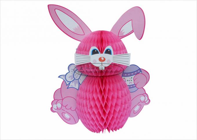 Easter Rabbit Ornaments Easter Paper Crafts For Kids , Honeycomb Paper Decorations For Easter 0