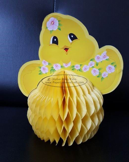 Adorable Yellow Chicken Paper Easter Decorations for Honeycomb Party Decorations 0