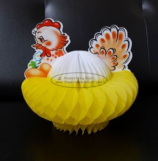 Adorable Yellow Chicken Paper Easter Decorations for Honeycomb Party Decorations 1