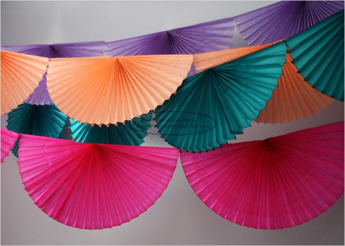 Pink Fan Pink Tissue Paper Garland Craft , 3m 4m Holiday Paper Garland 1