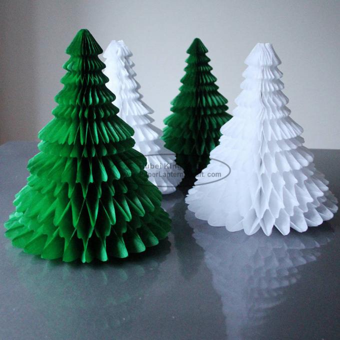 Portable Green Tree Paper Christmas Decorations Paper Honeycomb Ornament 1