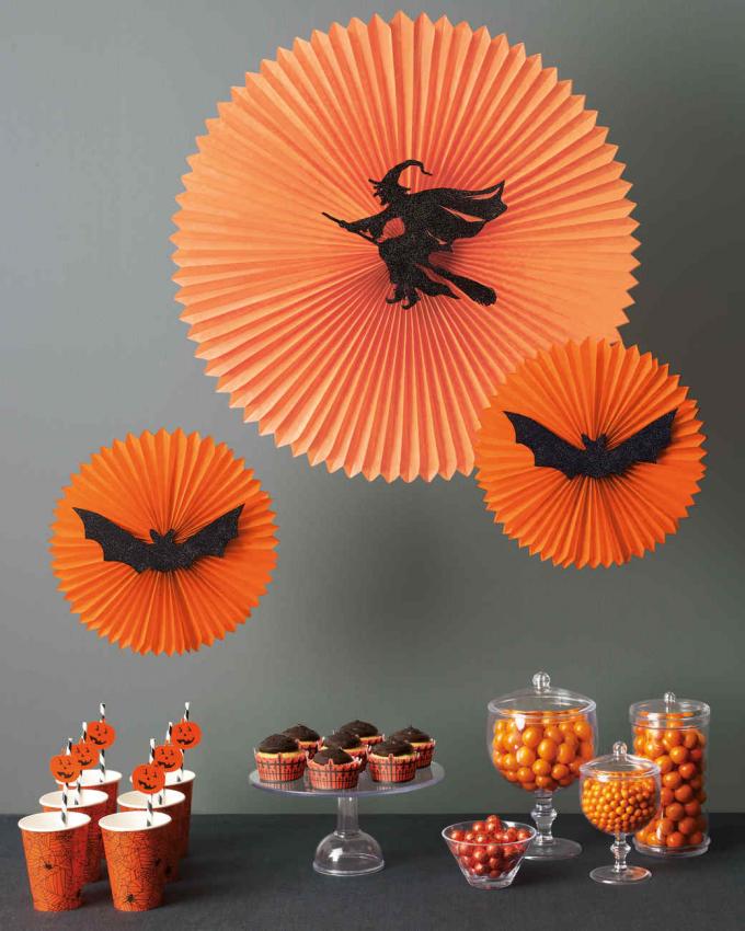 Tissue Paper Pom Pom Flowers Honeycomb Halloween Decorations 100% Handmade 0