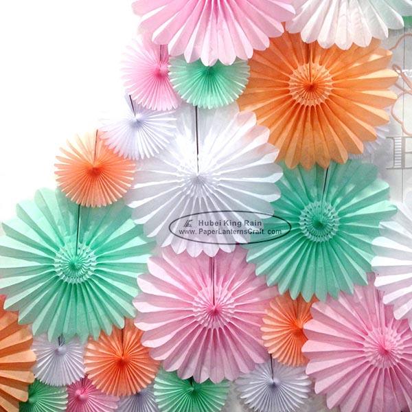 Solid Color Snow Paper Fan Decorations Paper Backdrop Decor 0