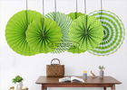 Customized Printing Round Paper Fan Decorations , Mint Green Paper Fans