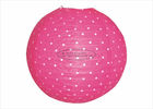 Polka Dots Round Paper Lanterns , Indoor Party Pink And White Paper Lanterns