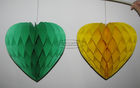 White Heart Shape Strong Paper Honeycomb Balls For Amusement Park Ornament