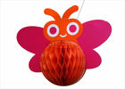 25cm Kids Red Cool Paper Lanterns Fuschia Butterfly Honeycomb For Childrens Toys