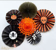 Hallowmas Paper Fan Round Folding Fans Hanging Party Home Decorations
