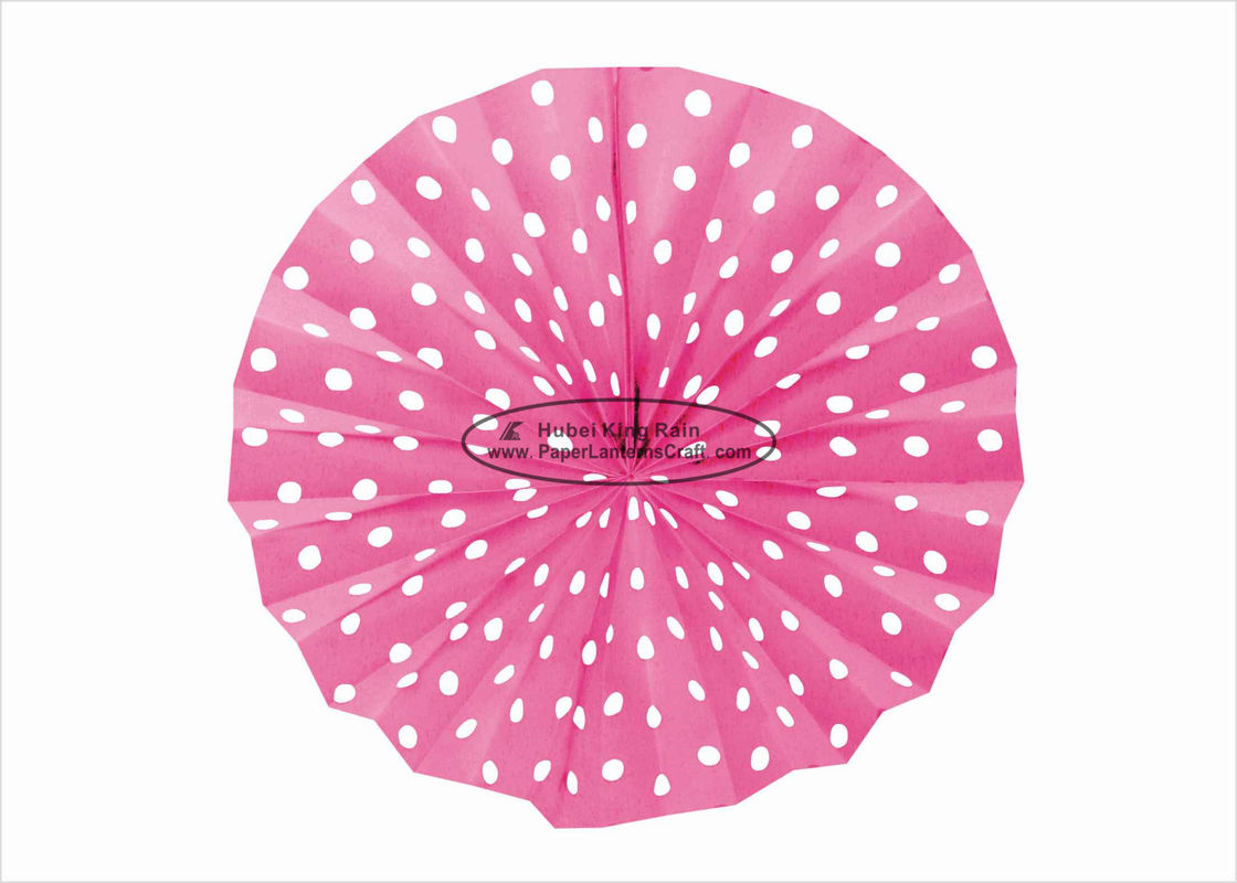 buy Fashion Hanging Fuchsia Paper Folding Fans With 10&quot; 12&quot; 14&quot; Polka Dots Printed online manufacturer