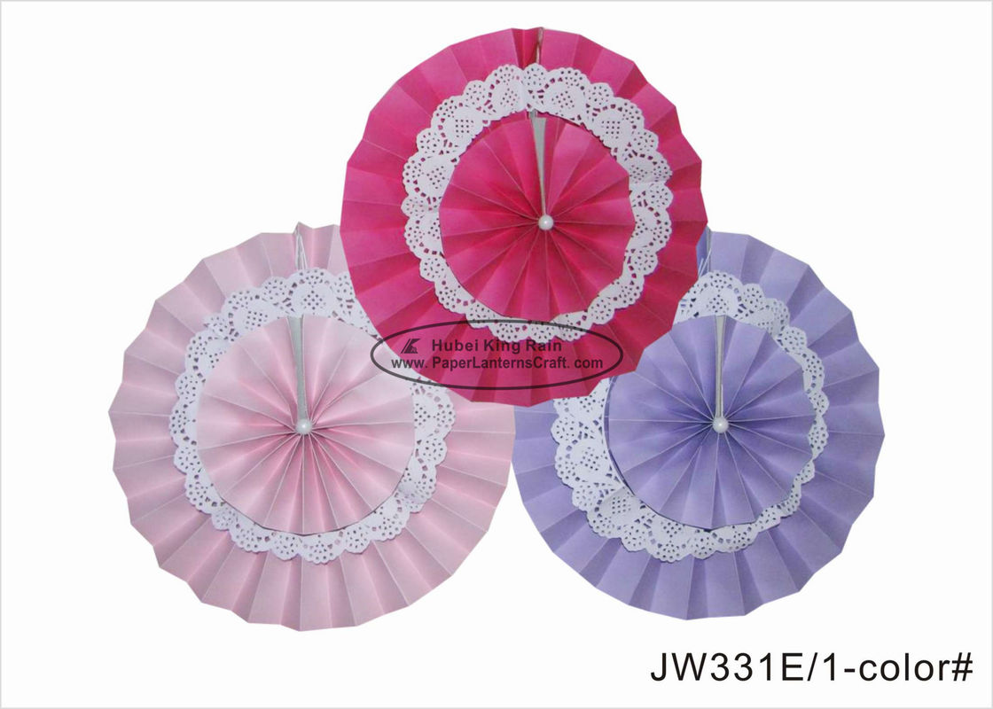 buy 14 Inch Double Layer Pink Paper Fan Decorations For Themed Party Decor online manufacturer