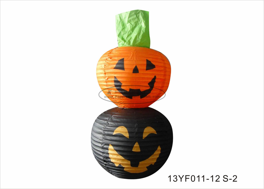 Custom Paper Halloween Decorations 40cm Halloween Face Pumpkin Printed