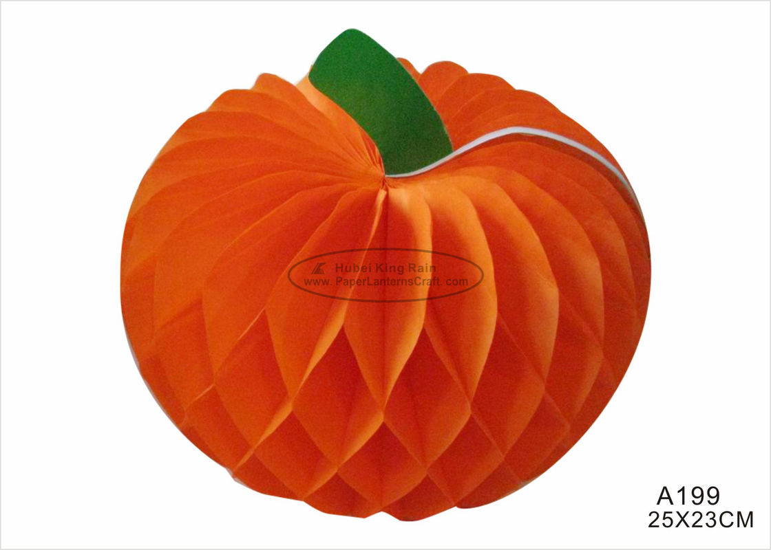 12 Inch Tissue Paper Halloween Decorations With Pumpkin Honeycomb Orange Black