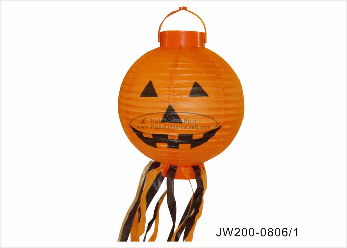 China Led Battery Halloween Hanging Paper Lanterns Light 20cm For Home Decoration factory