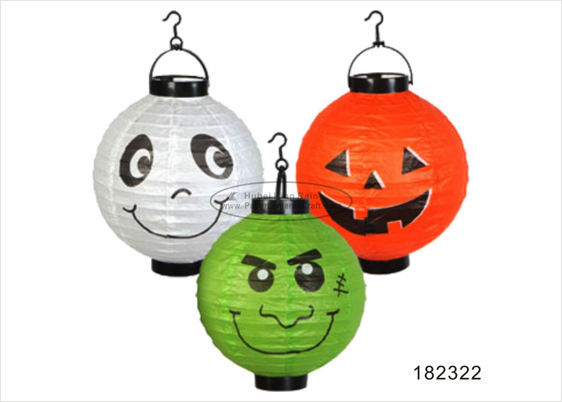 China Green Ghost  Led Halloween Paper Lantern Craft Colored Type Biodegradable factory