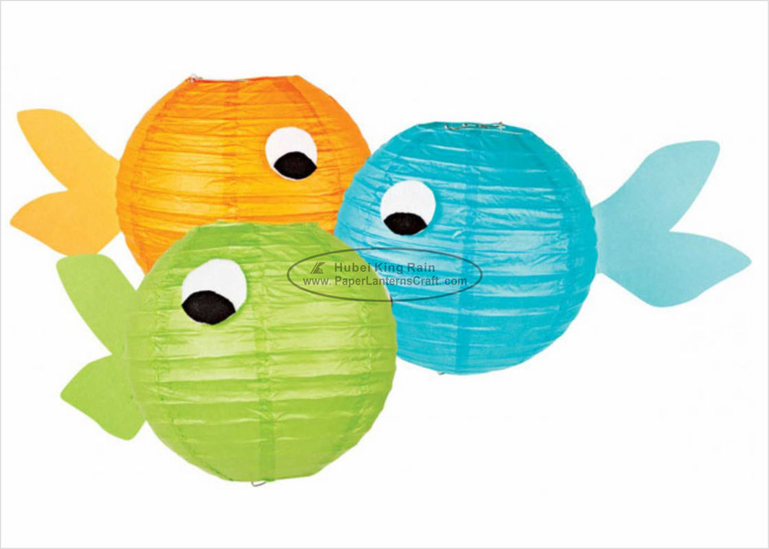 buy Orange Yellow Fish Shaped Paper Lanterns Craft 10 Inch 12 Inch For Birthday Gift online manufacturer