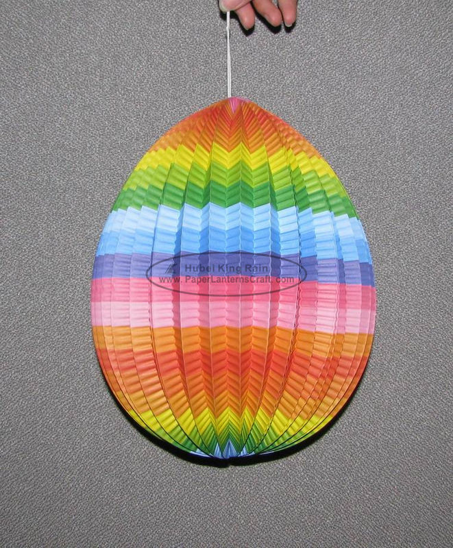 Multi Color Paper Easter Decorations , Easter Egg Paper Lanterns Craft With Custom Fancy
