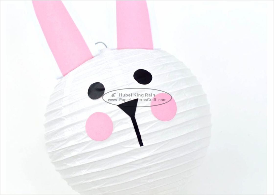 China Handmade Hanging Rabbit Paper Lantern Decorations 35cm For Kids Park factory