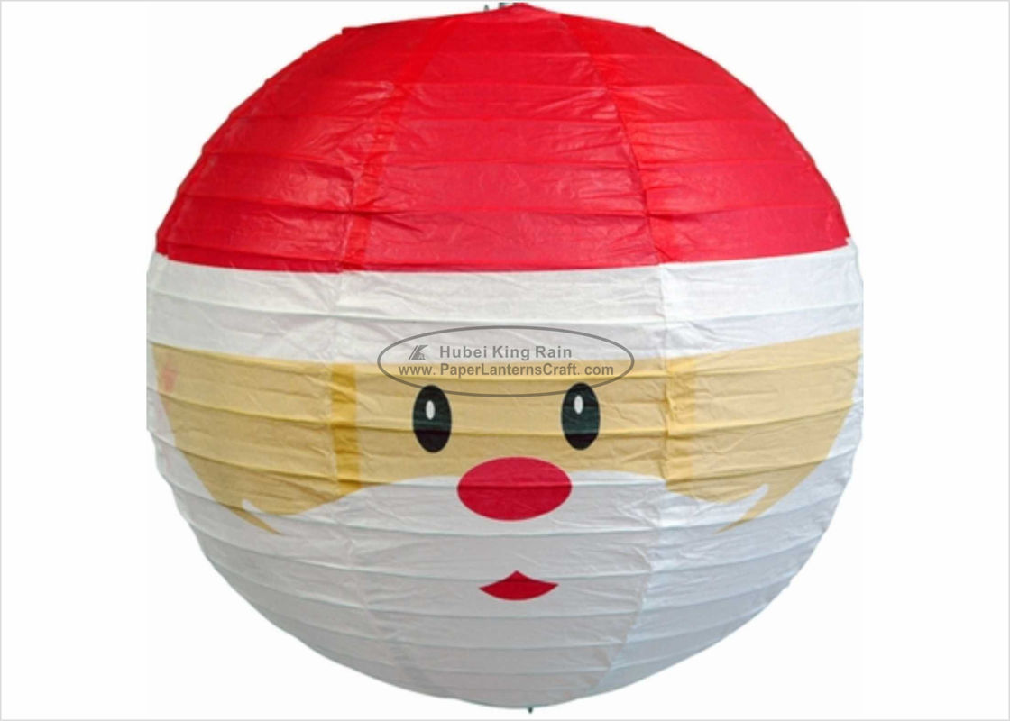 buy 12” 14&quot; 16&quot; Paper Christmas Decorations Round Snowman Christmas Lantern online manufacturer