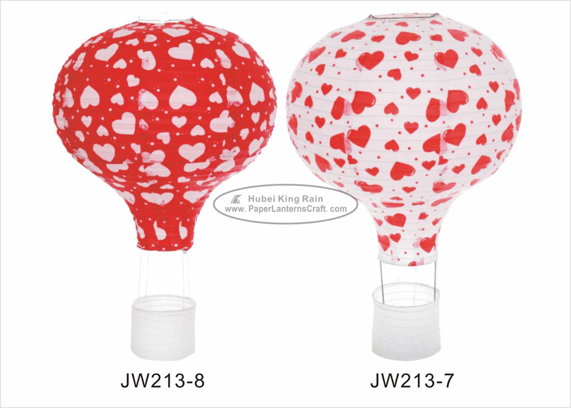 buy 12&quot; 14&quot; 16&quot;  Red Hot Air Balloon Paper Lantern Hearts Pattern For Event And Party online manufacturer