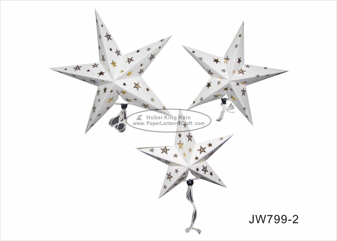 buy 60cm Foil Gold White Star Shaped Paper Lanterns For Birthday Parties Decoration online manufacturer