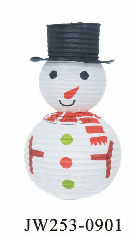 buy Biodegradable Paper Christmas Decorations Outdoor Snowman Lantern 10&quot; 12” 14&quot; 16&quot; online manufacturer