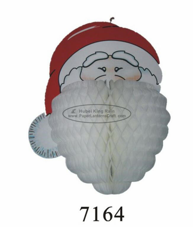 China Customized 3D Paper Hanging Christmas Decorations Santa Claus Honeycomb Craft factory