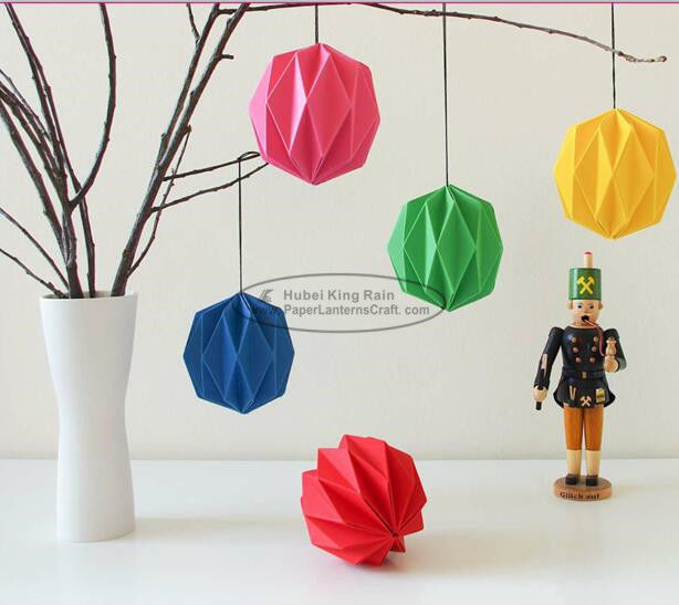 buy Mini Yellow Fuschia Origami Floating Lantern 10cm Folded Origami Christmas Tree Decorations online manufacturer