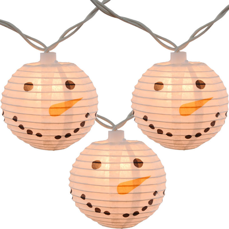China Led Paper Lanterns Hanging Indoor String Lights 8 Cm Square Snowman Shaped factory
