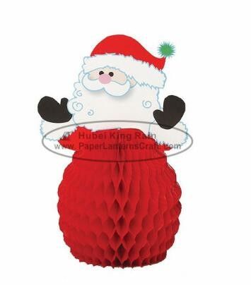 8 Inch Snowman Paper Christmas Decorations , Honeycomb Paper Xmas Decorations