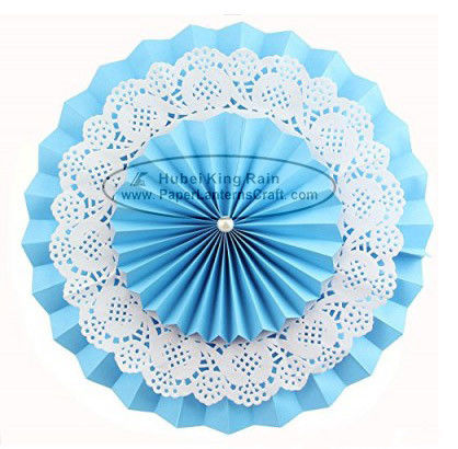 China Multilayer Paper Fan Backdrop Round Folding Fans Hanging factory