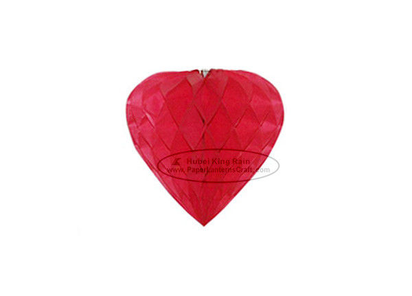 Red Heart Paper Honeycomb Balls Tissue Paper Pom Poms Decorations