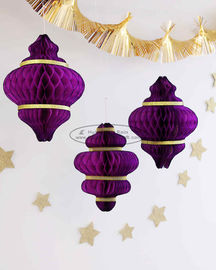 Purple handmade paper christmas ornaments paper honeycomb custom