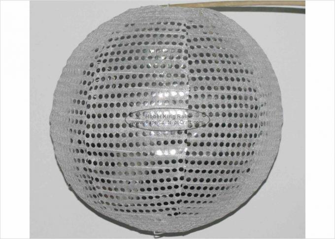 12" Fabric Shinny Sequence Nylon Round Lanterns Indoor Reuse Fiestive Decoration 1