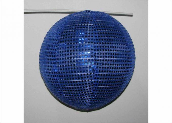 12" Fabric Shinny Sequence Nylon Round Lanterns Indoor Reuse Fiestive Decoration 2