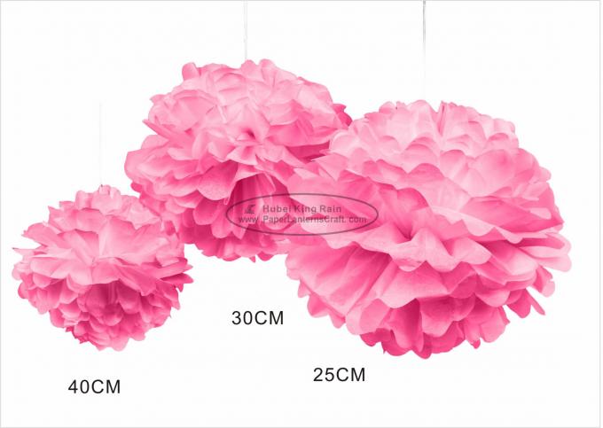 Light Pink Party Decoration Paper Flower Tissue Paper Pom Poms Balls Craft 1