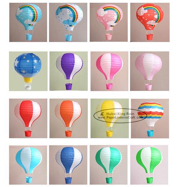 14 Inch 16 Inch Rainbow Hot Air Balloon Paper Lantern For Party Lamp 0