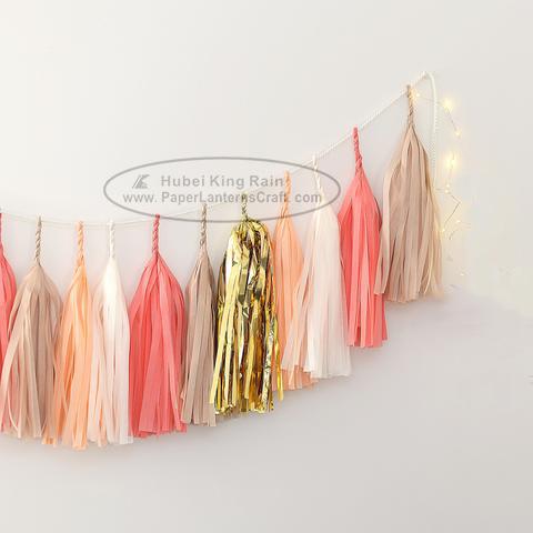Bright-coloured Colorful Paper Tassel Garland Birthday Party Garland 0