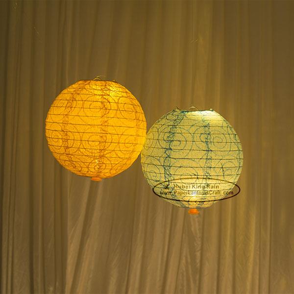 Carved Round Hanging Paper Lanterns Indoor For Party Decoration