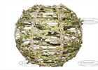 En71 Dia 10 Inch Round Metal Lantern Decorative With Leaf Rope Wrapped