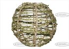 En71 Dia 10 Inch Round Metal Lantern Decorative With Leaf Rope Wrapped