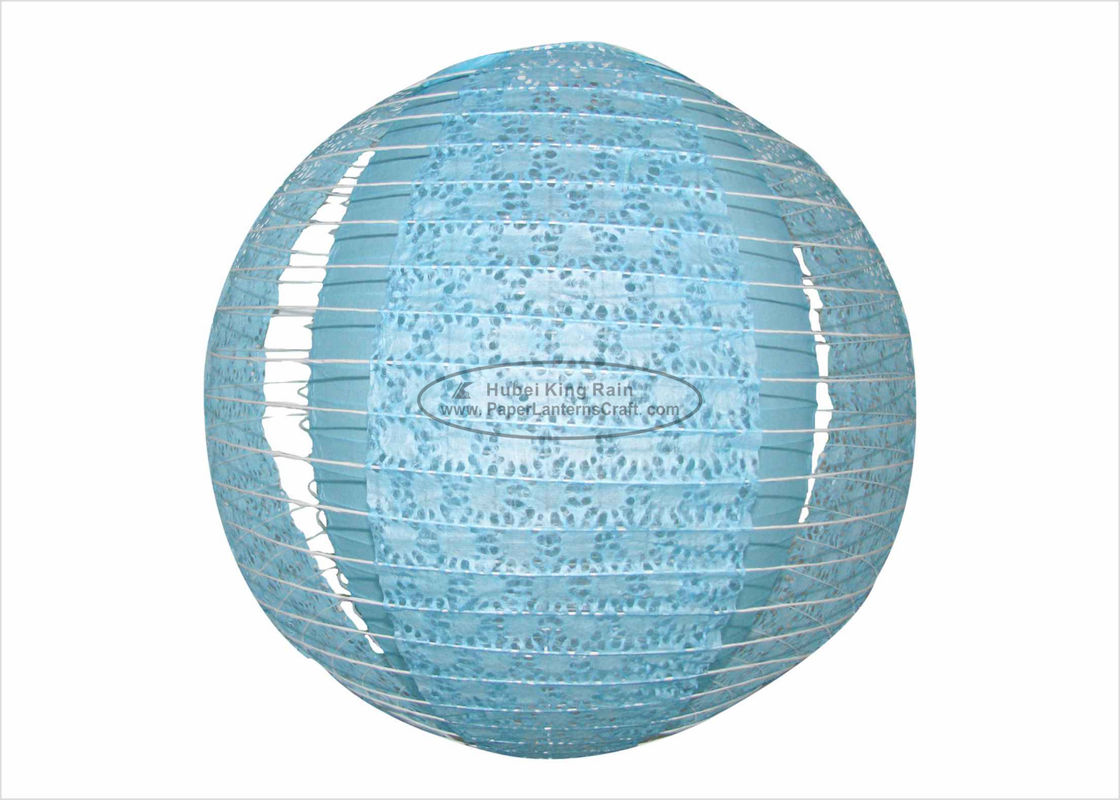 buy Blue Fuschia Multicolored Paper Lanterns , Round Indoor Hanging Party Paper Lanterns online manufacturer