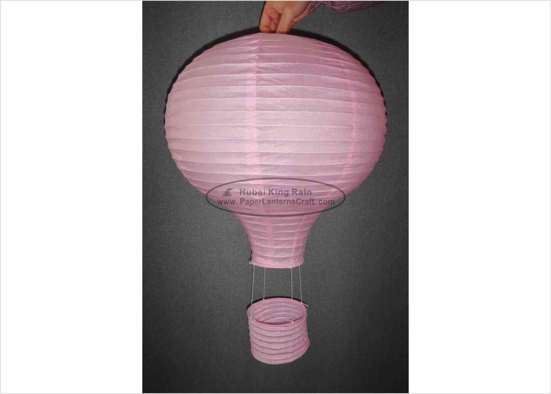 Light Pink Hot Air Balloon Lantern Light 10 Inch Handmade With Diy Printing