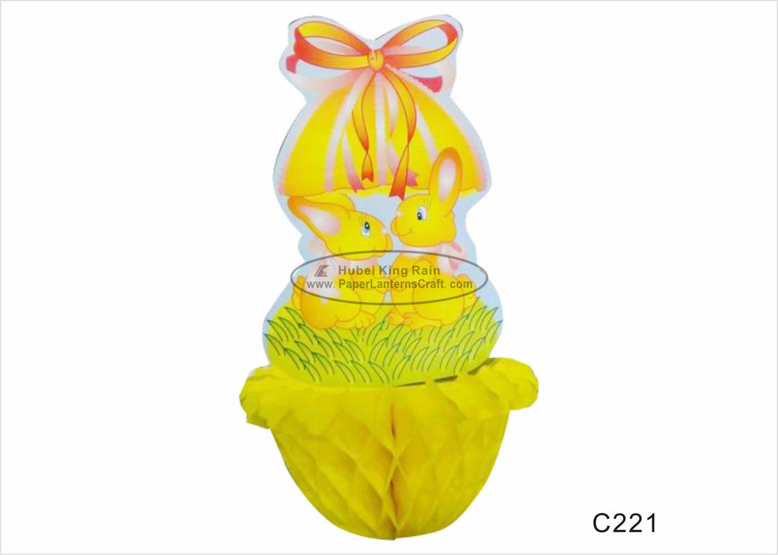 China Adorable Yellow Chicken Paper Easter Decorations for Honeycomb Party Decorations factory