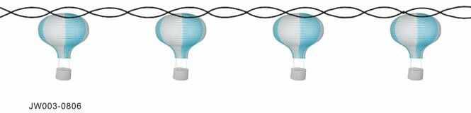 Small Light Blue String Paper Balloon Lanterns , Paper Hanging Lamps 13 X 22 Cm