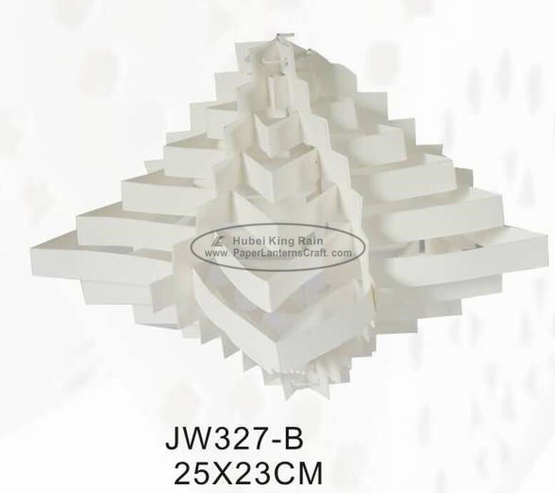 China White Beautiful Origami Paper Lantern Hole Foldable 25cm For Reception Decoration factory